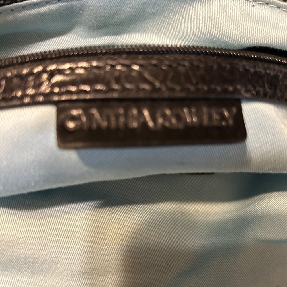 Cynthia Rowley Python Gray Metallic Snake Leather… - image 5